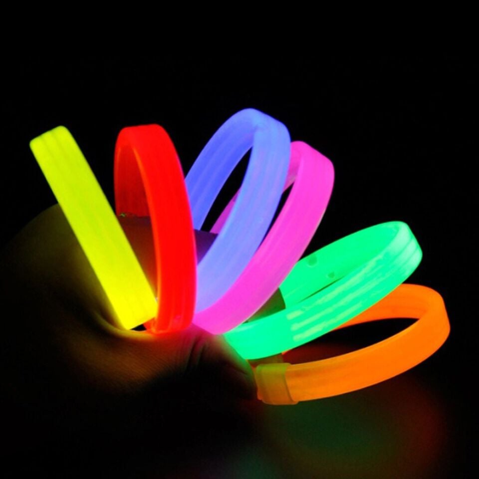 Mey İthalat® Glow Partisi Fosforlu Ekstra Kalın Bileklik 6 Renk 6’lı Set – Baskı Yapılabilir