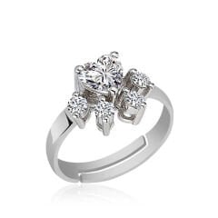 925 Ayar Gümüş Beyaz Kedi Patisi Yüzük T5137 (491491)