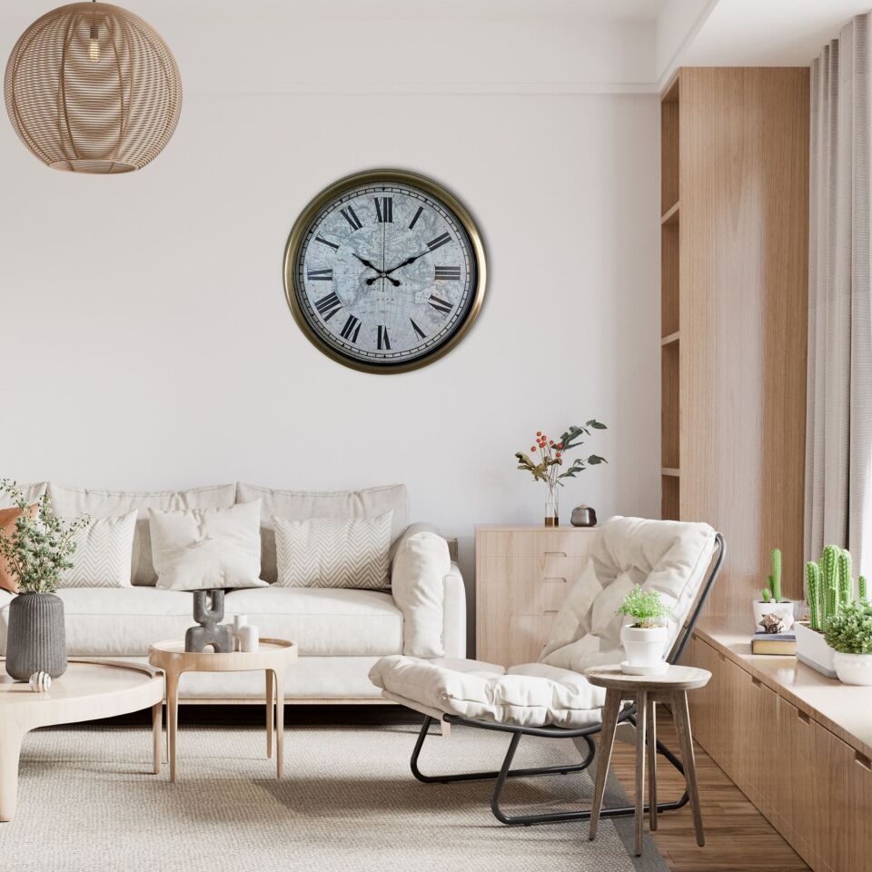 Antique World 40 Cm Eskitme Metal Duvar Saati