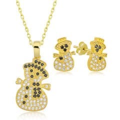 925 Ayar Gümüş Kardan Adam Kadın Set T7153 (491491)