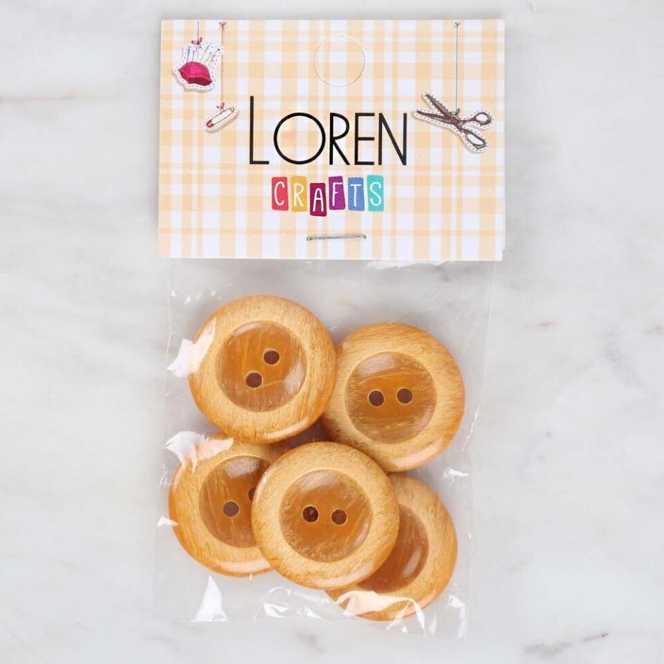 Loren Crafts 5'li Hardal Düğme - 1718