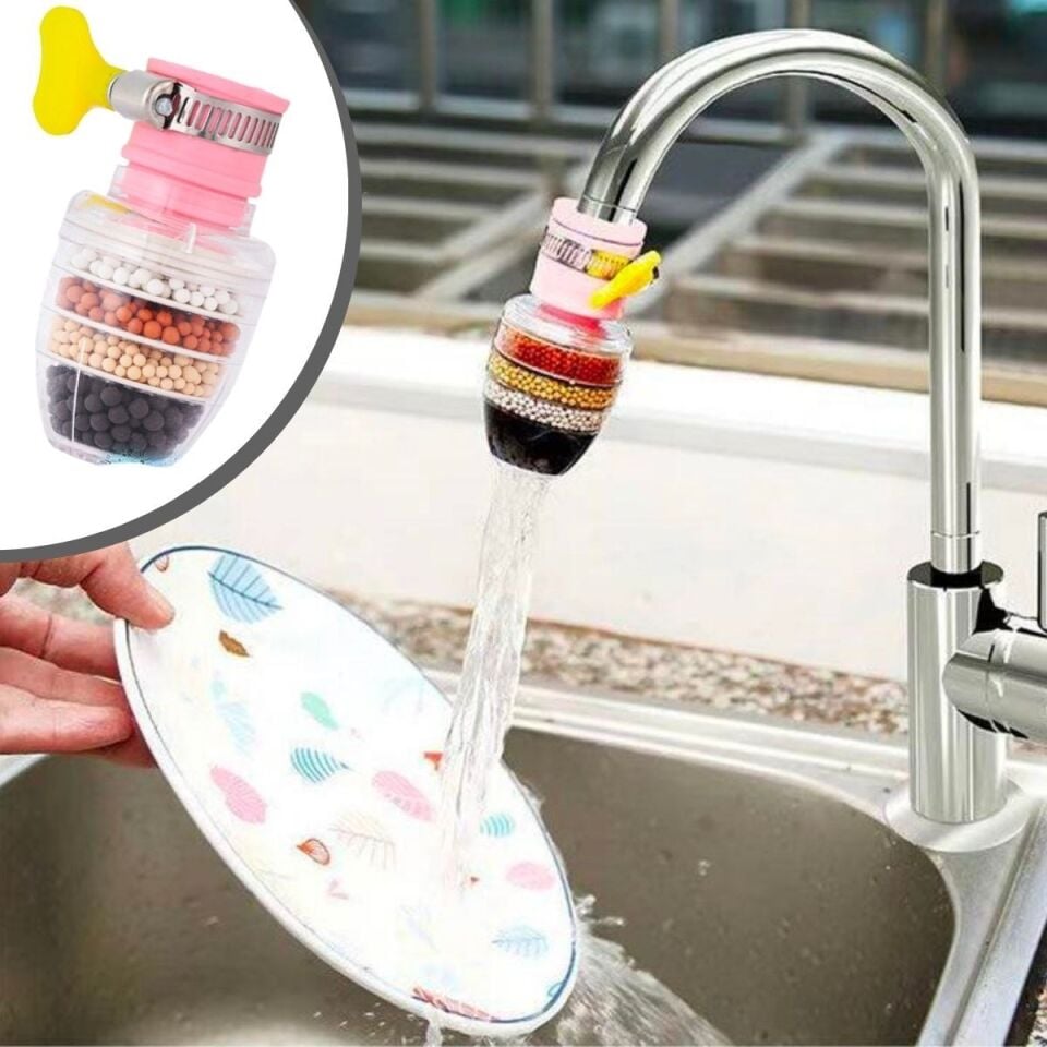 AD 6 Katmanlı Musluk Ucu Filtreli Su Tasarruflu Hijjenik Musluk Başlığı