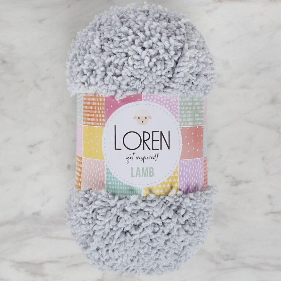 Loren Lamb Açık Gri El Örgü İpi - R044