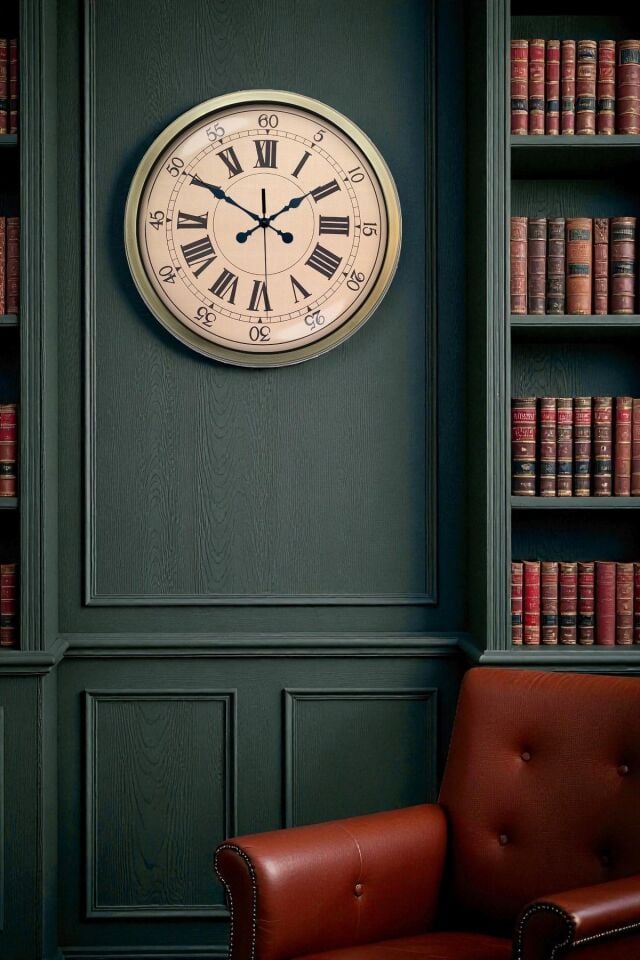 Nostalji Stil 40 Cm Metal Eskitme Duvar Saati