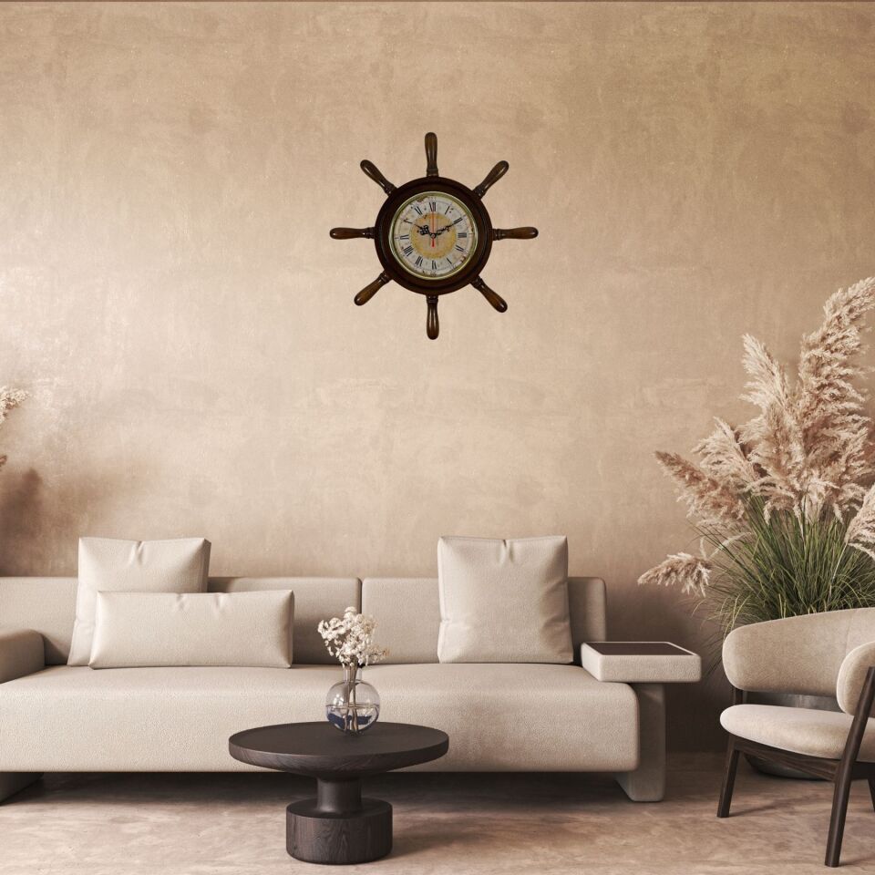Retro Kavelalı Dümen Duvar Saati