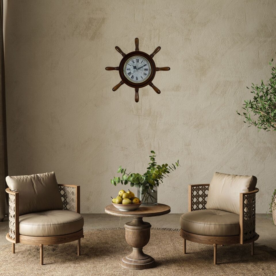 Atlas Marin Eskitme Kavelalı Dümen Duvar Saati