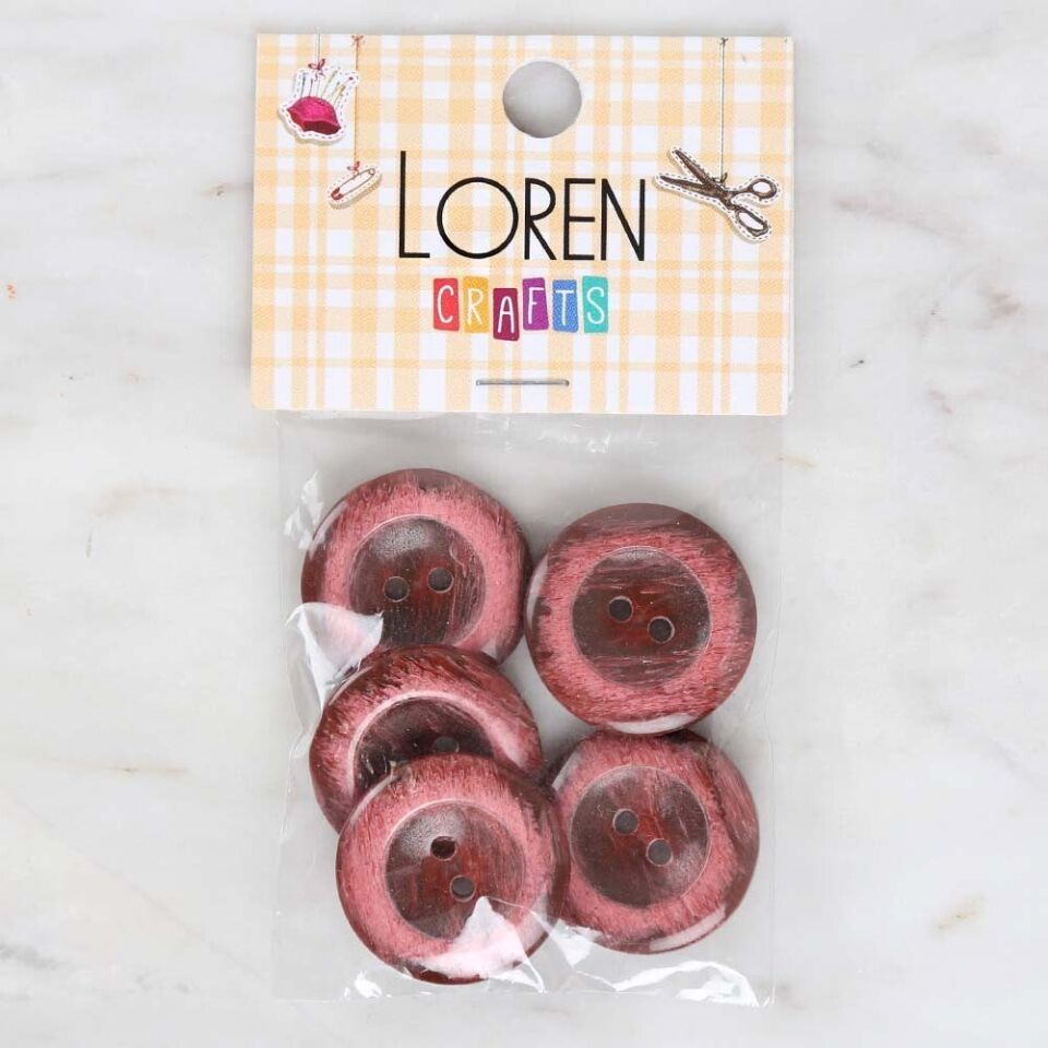 Loren Crafts 5'li Vişne Çürüğü Düğme - 1746