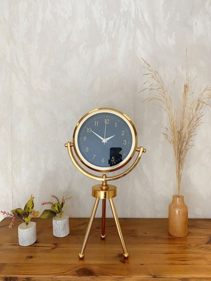 Gold Metal Mini Tripod Tokyo Masa Saati 45×26 cm