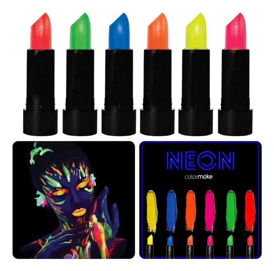 Mey İthalat® GlowPaint 6’lı Neon Boya – UV Işıkta Parlayan Makyaj Seti