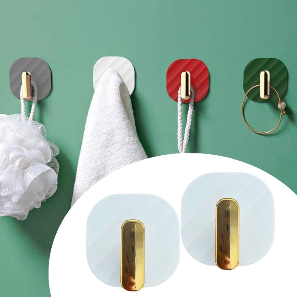 AD 2li Yapışkanlı Retro Askılık Dolap Kapak Kulpu Beyaz