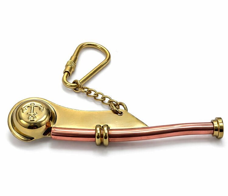 Pirinç Silistre Düdüğü Anahtarlık