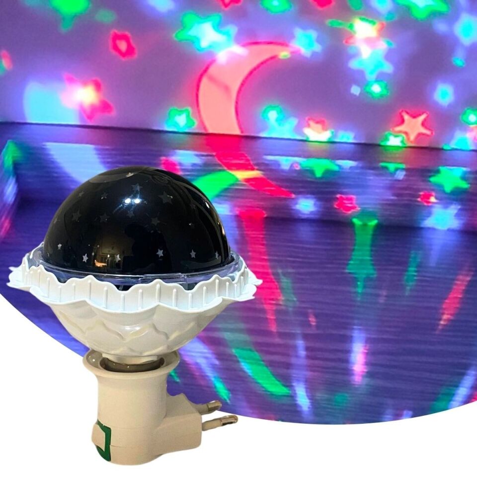 AD Kristal Gökyüzü Modlu Yıldızlı Hareketli 360 Derece Dönen Kristal Led Ampül