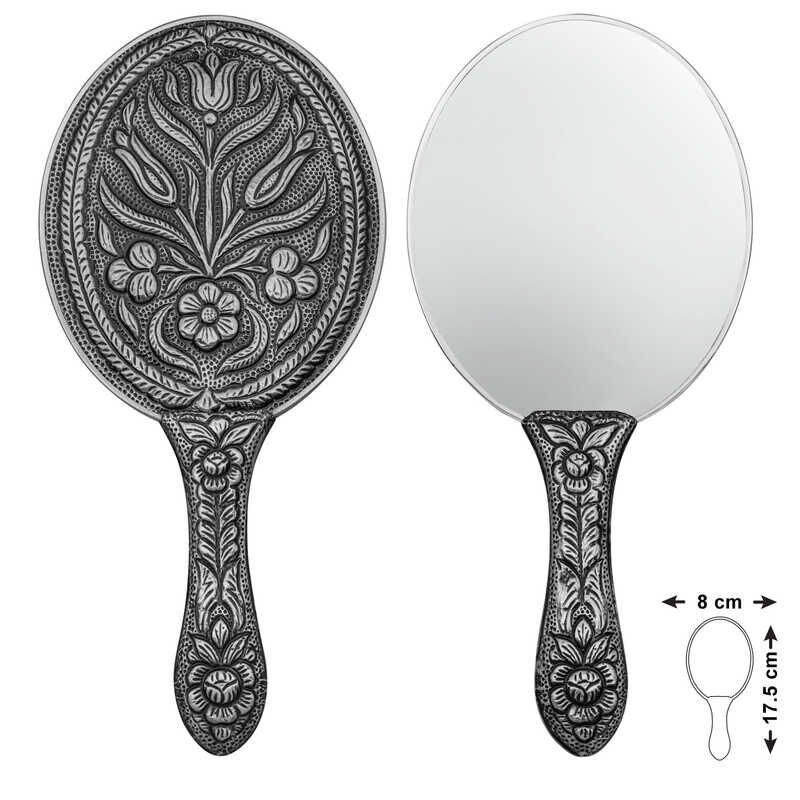 925 Ayar Gümüş Lale Motifli El Aynası T8630 (491491)