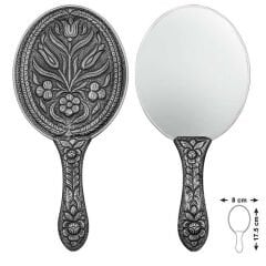 925 Ayar Gümüş Lale Motifli El Aynası T8630 (491491)