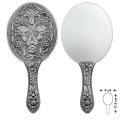 925 Ayar Gümüş Karanfil Motifli El Aynası T8632 (491491)