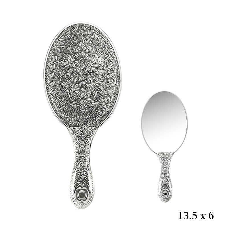 925 Ayar Gümüş Papatya Motifli El Aynası KR2550031 (491491)