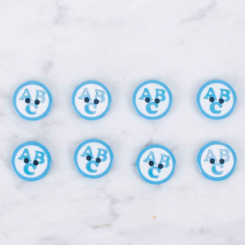 Loren Crafts 8 li ABC Mavi Düğme - 0561