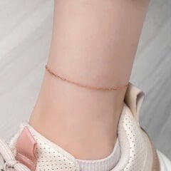 925 Ayar Gümüş Rose Zincir Desenli Halhal T8131 (491491)