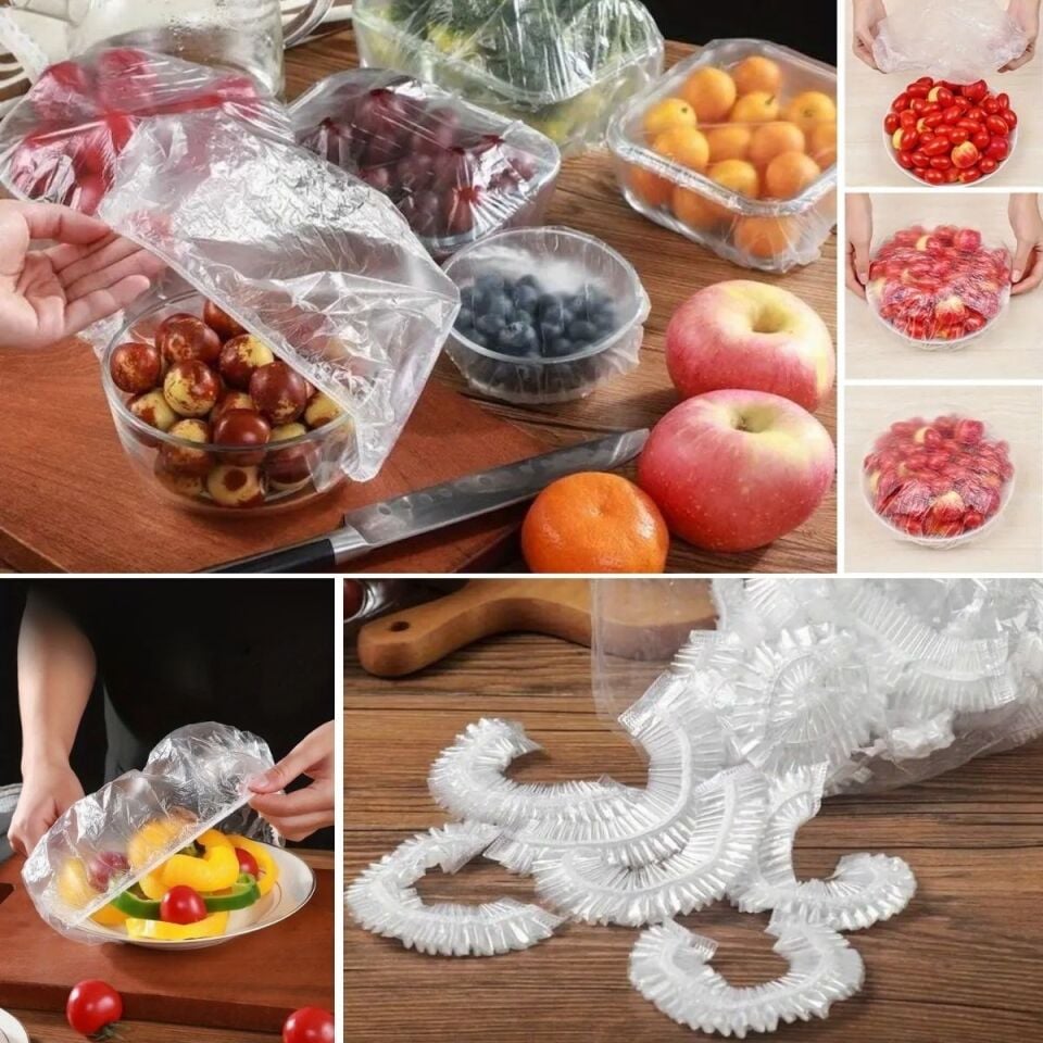 AD 100 Adet Tazeliği Koruyan Tencere ve Tabak Bonesi  Çok Amaçlı Kullan At Tabak Bonesi