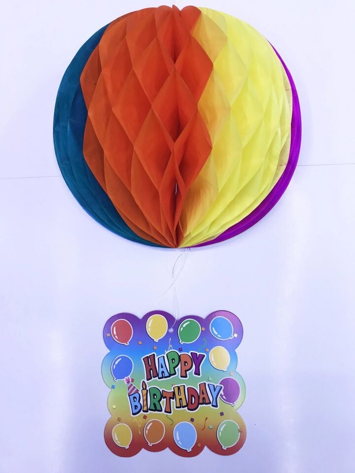 Mey İthalat® Kağıt Süs Happy Birthday Dekor 55 cm-0748
