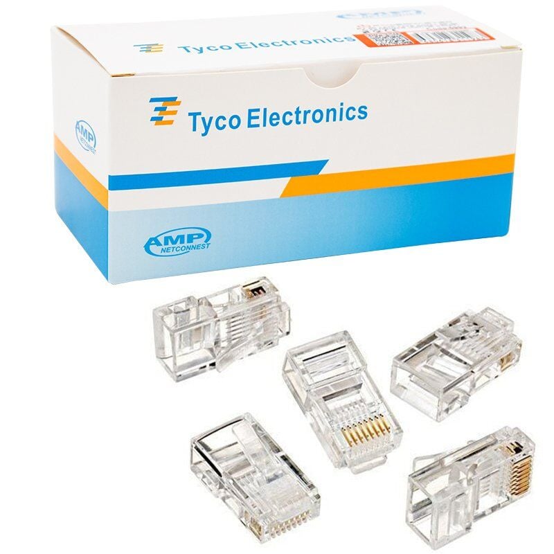 Rj45 Cat5/Cat6 Uç 8P8C  Kutulu (100Lük Paket) Kutulu Amp Netconnest (491491)
