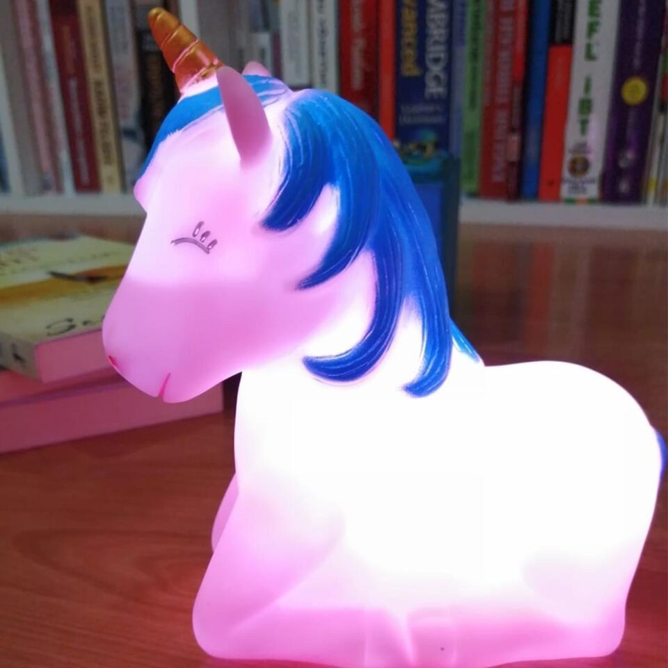 AD Renk Değiştiren Unicorn Dekoratif Çocuk Odası Pembe Gece Lambası