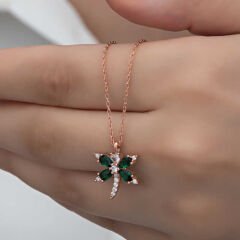 925 Ayar Gümüş Rose Yusufçuk Kadın Kolye T8290 (491491)