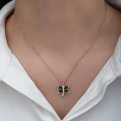 925 Ayar Gümüş Rose Yusufçuk Kadın Kolye T8290 (491491)