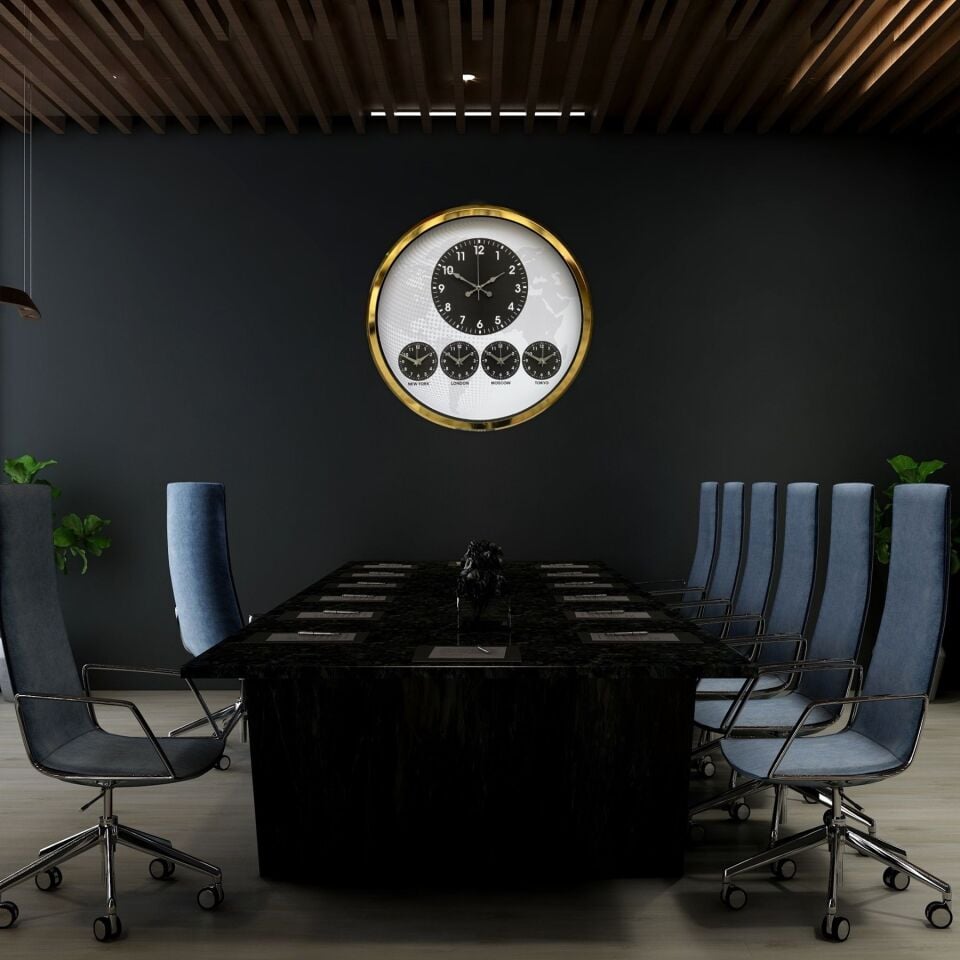 Gold Modern 52 Cm Dünya Saati