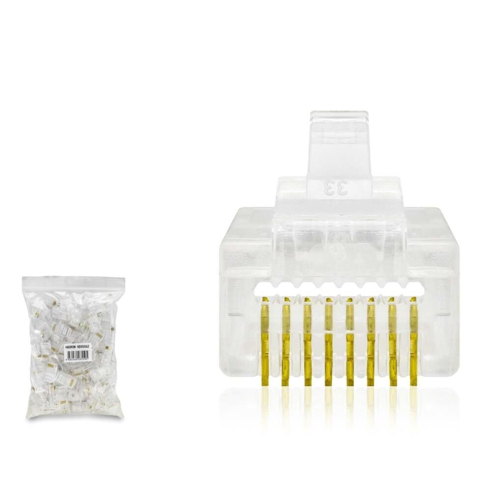 Cat5 Konnektör Ez Rj45 Delikli 100Lü Paket Şeffaf HDX5062 (491491)