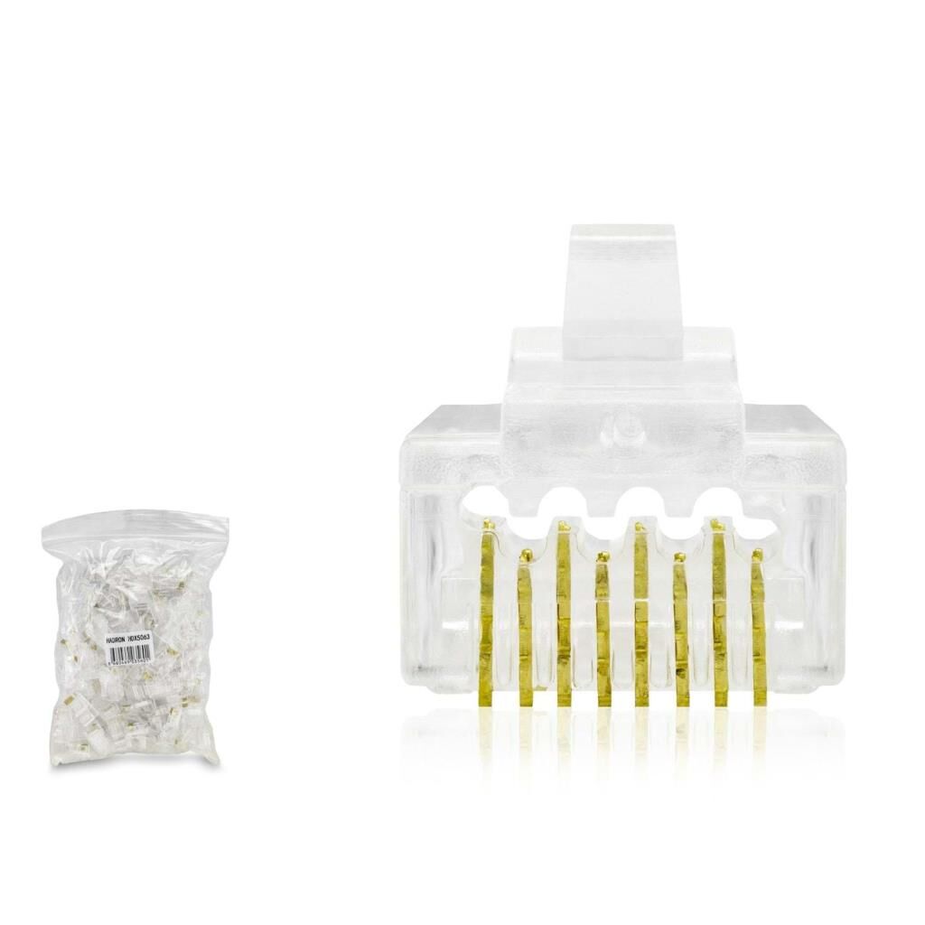 Cat6 Konnektör Ez Rj45 Delikli 100Lü Paket Şeffaf HDX5063 (491491)