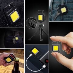 3 Led Modlu Mini Asılabilen Led Kamp Aydınlatması Güçlü El Feneri  Açacaklı -Mıknatıslı (491491)