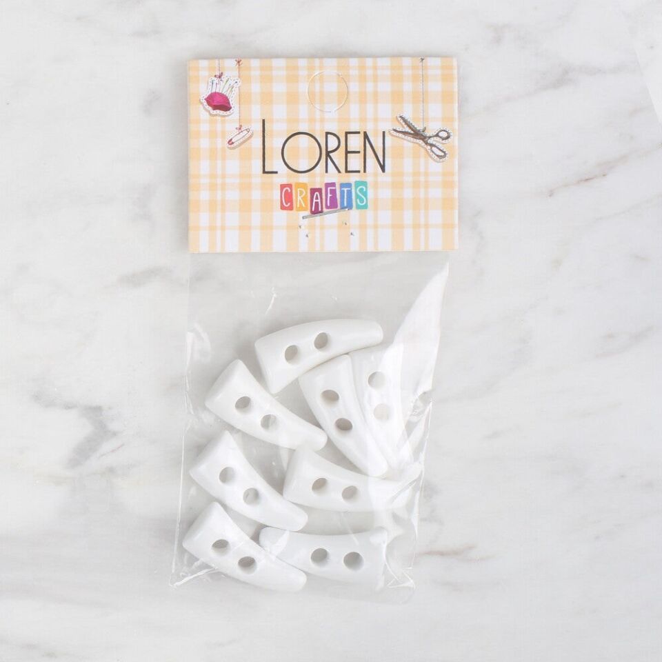 Loren Crafts 8 li Beyaz Çoban Düğme - 119
