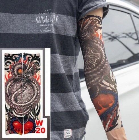 Mey İthalat® Giyilebilir Kol Dövmesi Çorap Dövme 3D Baskılı Kol Bacak Dövme 2 Adet Model 7