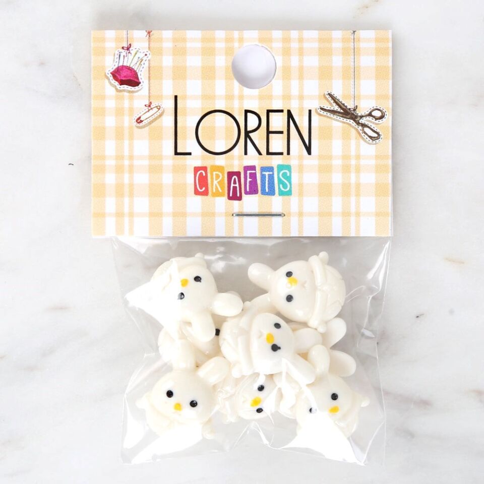 Loren Crafts Beyaz 8'li Düğme - 3033