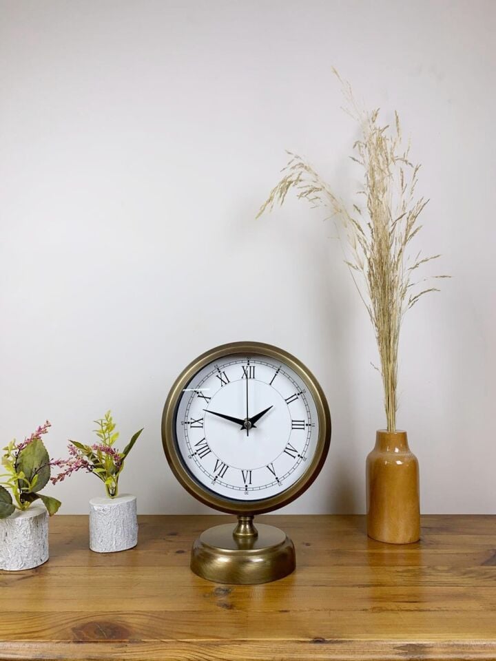 Eskitme Metal Retro Masa Saati 25×20 cm