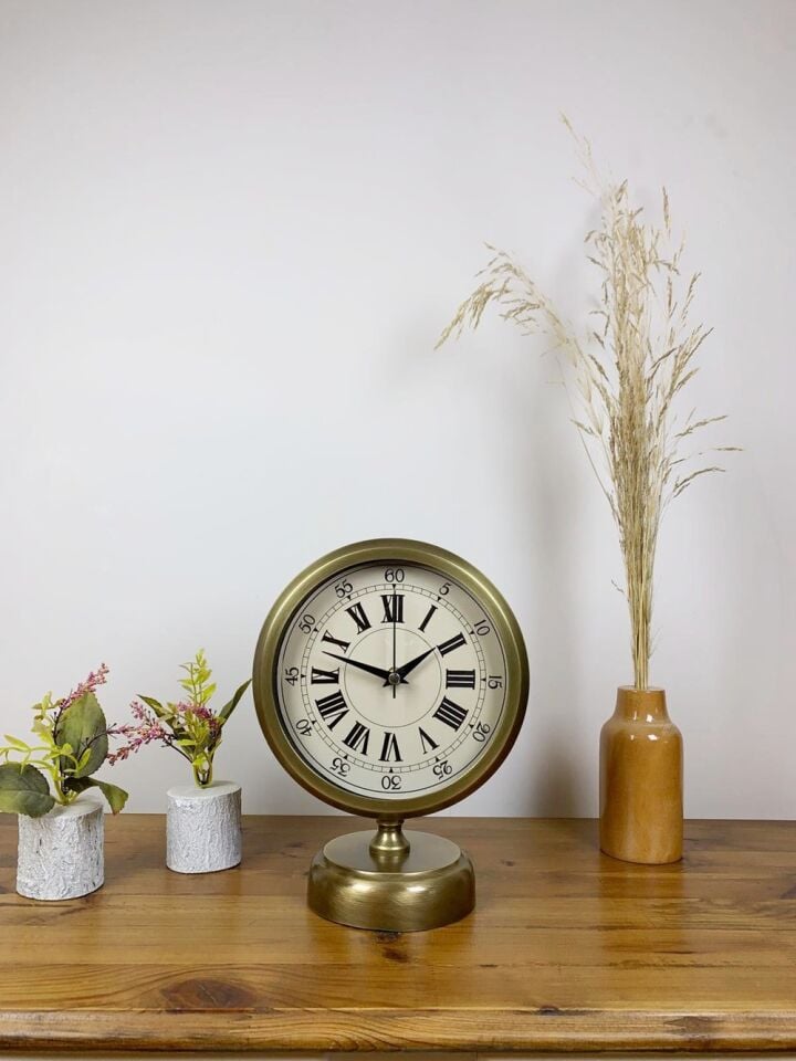 Eskitme Metal Orient Masa Saati 25×20 cm