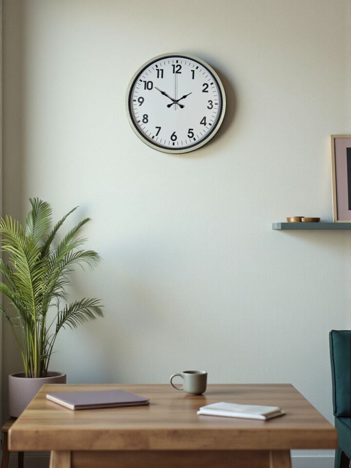 36 Cm Standart Krem Duvar Saati