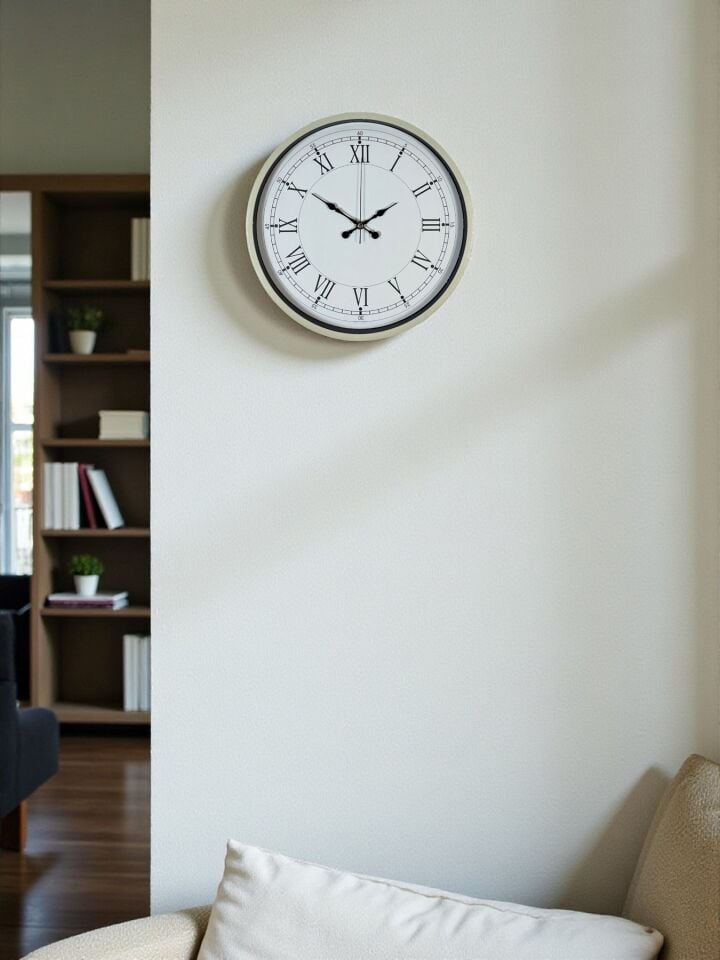 36 Cm Krem Dekoratif Duvar Saati