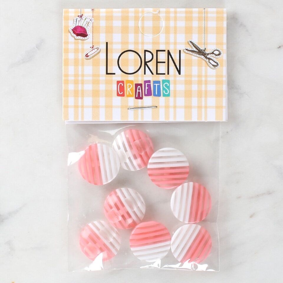 Loren Crafts 8'li Desenli Düğme - 1094