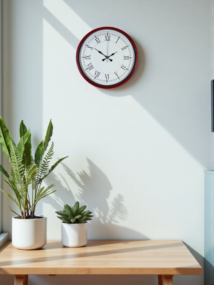 36 Cm Kırmızı Roma Rakamlı Duvar Saati
