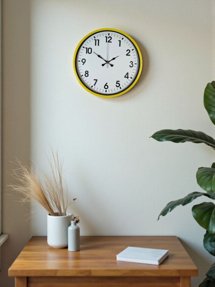 36 Cm Standart Sarı Duvar Saati