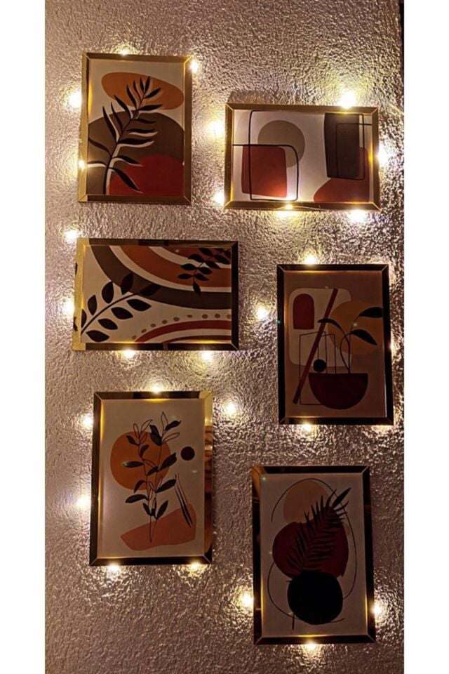 6 Parça Çerçeveli Mdf Tablo