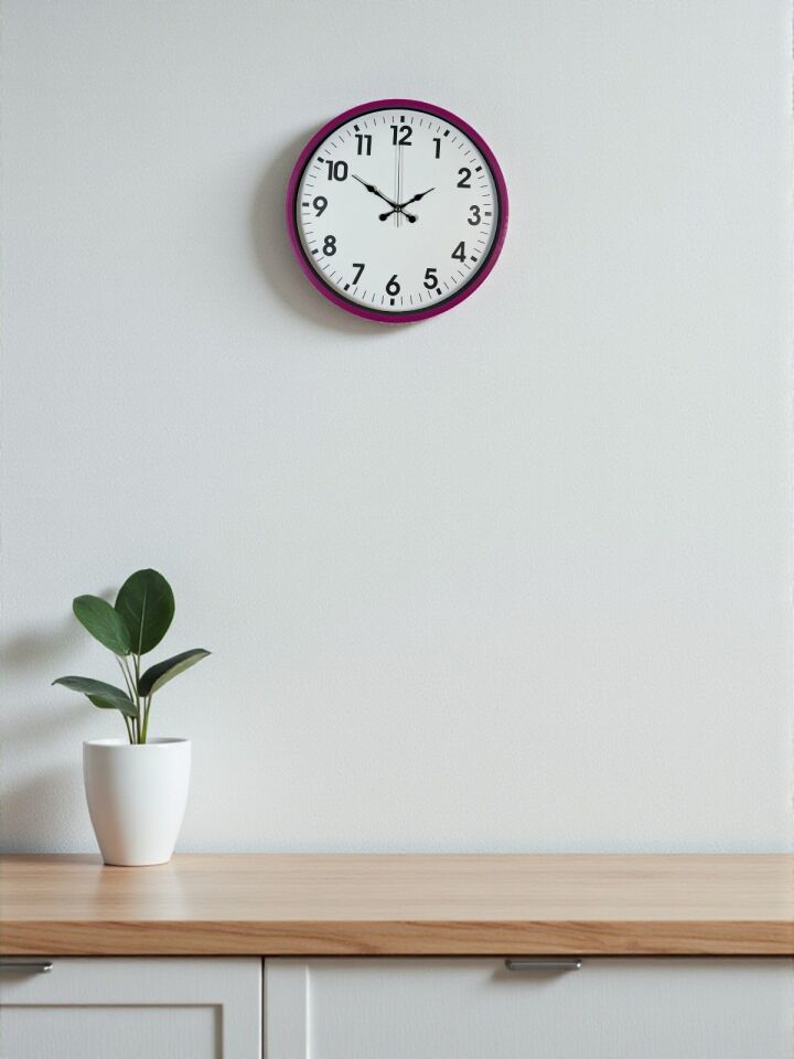 36 Cm Pembe Dekoratif Duvar Saati