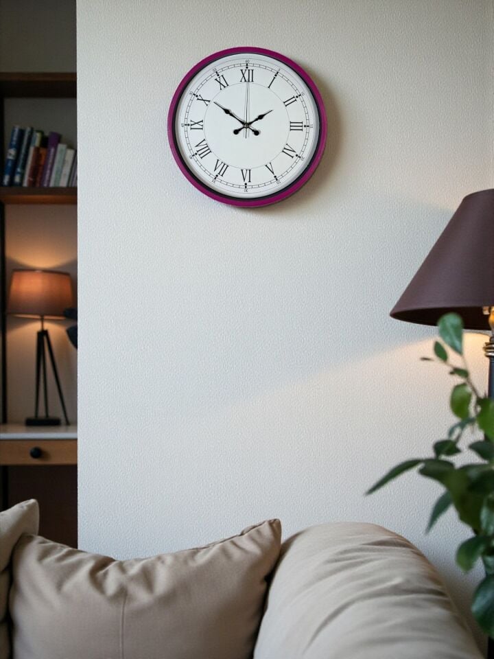 36 Cm Pembe Roma Rakamlı Duvar Saati