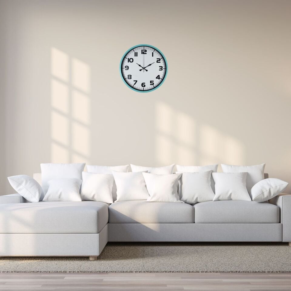 Elegance Turkuaz 36 Cm Duvar Saati
