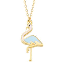 925 Ayar Gümüş Gold Flamingo Kadın Kolye T7789 (491491)