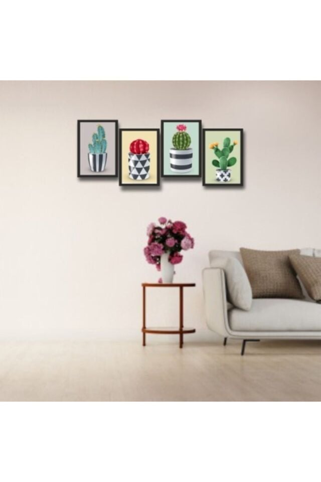 4 Parça Çerçeve Görünümlü Mdf Tablo