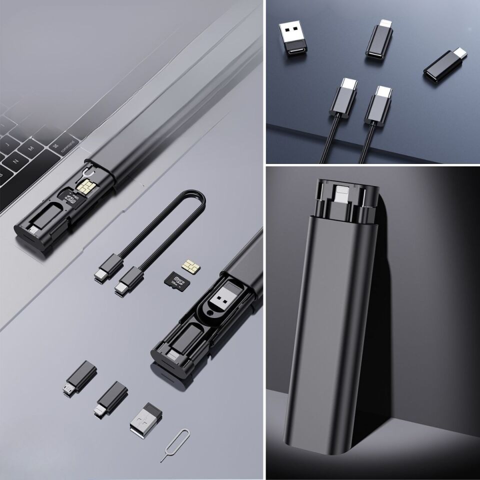 ADCep Tipi 60W Bas Aç Type-C,İphone Şarj,Micro USB Hızlı Şarj Data Kablo Seti