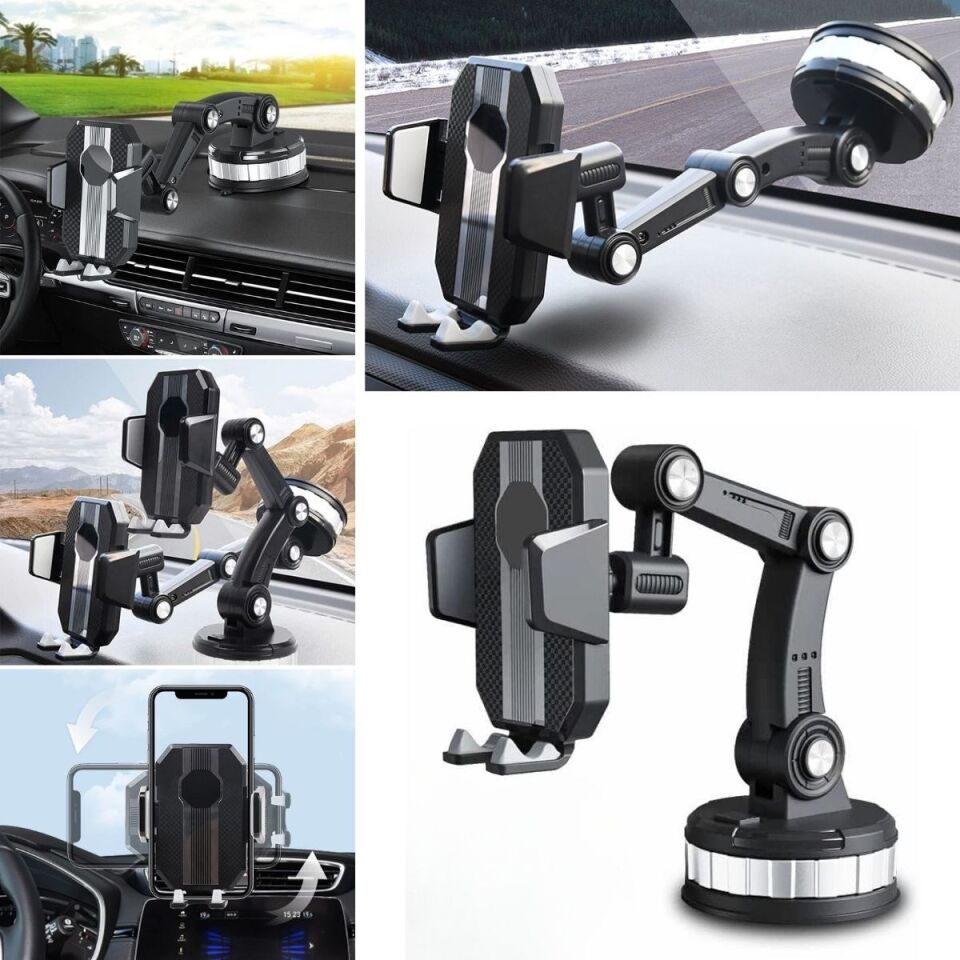 AD Jel Vantuzlu Cama Takılabilen Güçlü 360 Derece Dönebilen Ayarlanabilir Araç Içi Vantuzlu Telefon Tutucu
